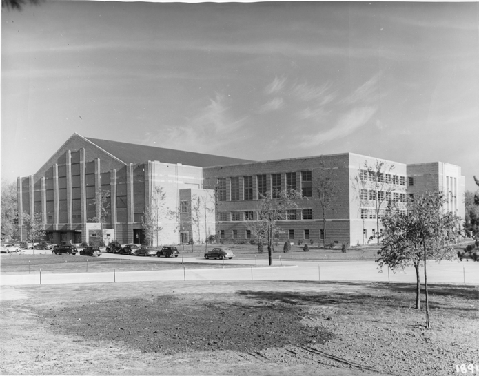 A view of Jenison Fieldhouse, date unknown