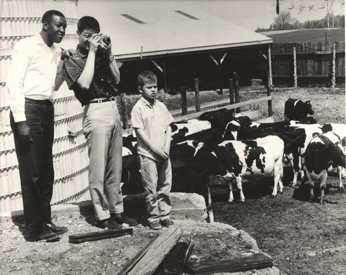 International Club members take photos, date unknown