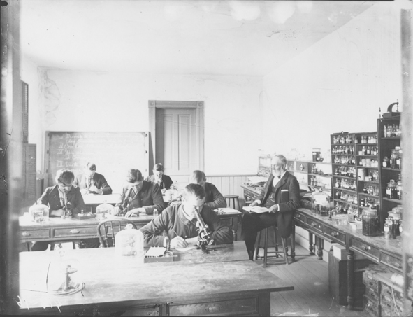 Dr. Beal with class,date unknown