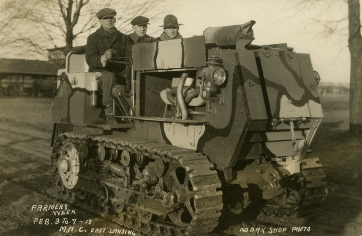 Three Men on a Tractor, 1919