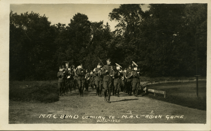 The military band marching, 1920