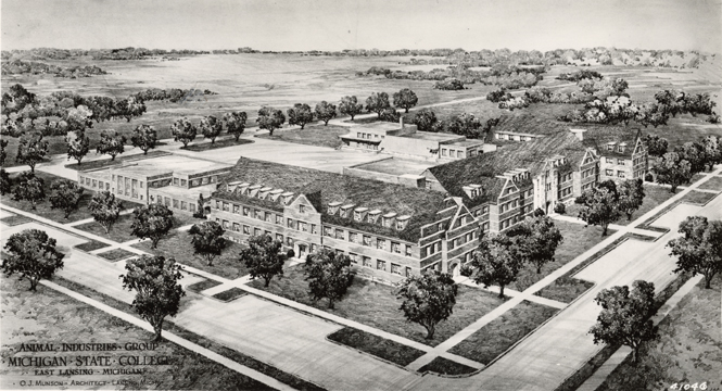 An architect's drawing of Anthony Hall, date unknown