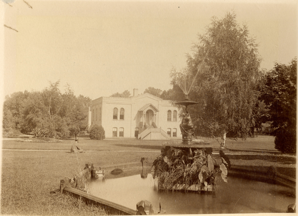 Chemical Laboratory and a fountain, date unknown