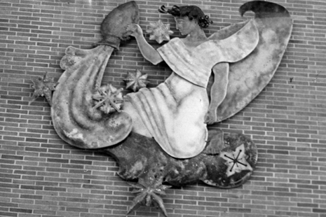 Artwork on the side of Brody Complex, date unknown