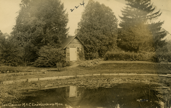 Log Cabin in the Beal Botanical Garden, date unknown