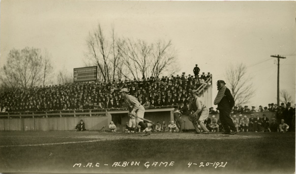 McMillan leads off the baseball season, 1921 