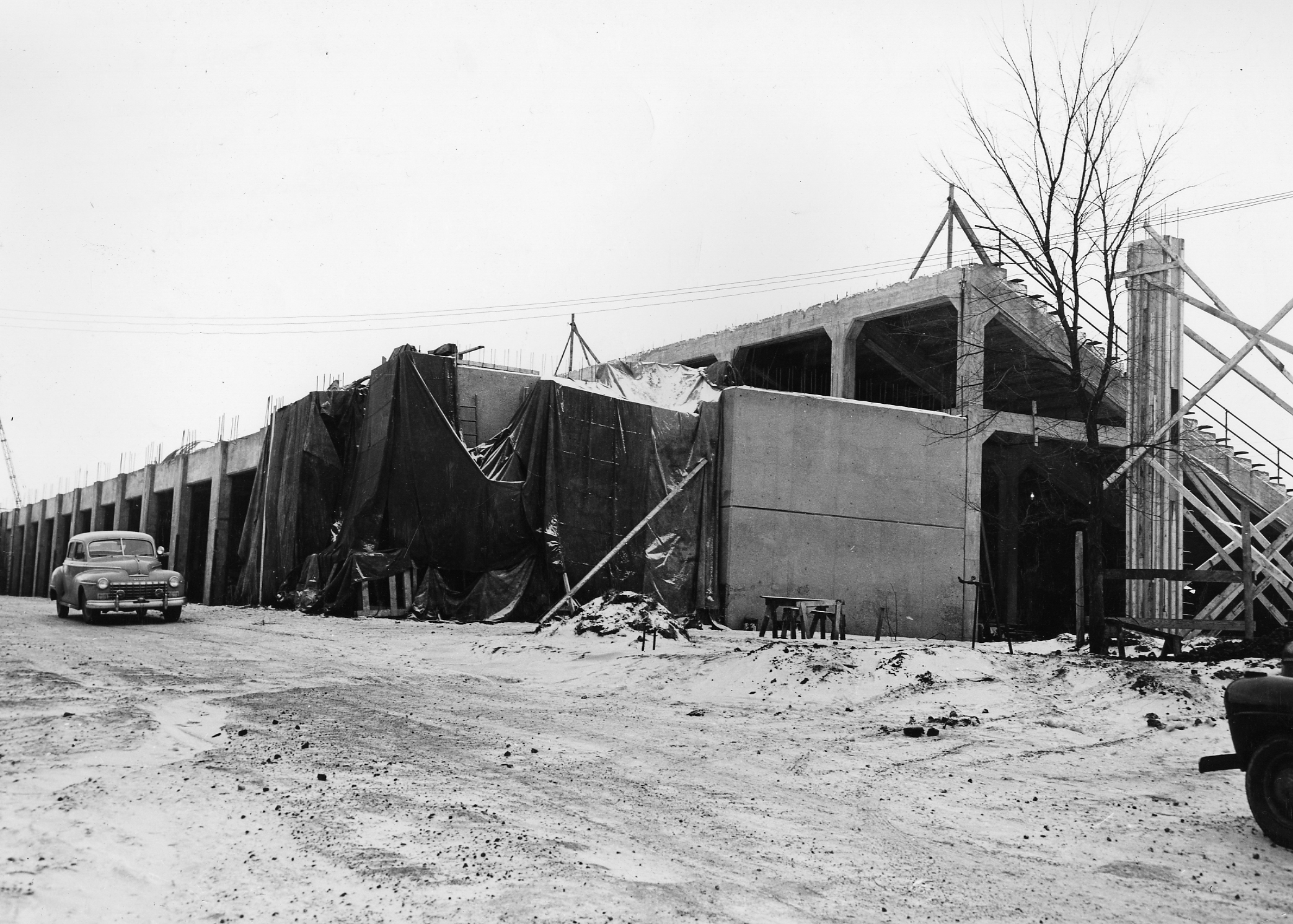 Macklin Stadium construction I (outside), 1948 Macklin Stadium construction I (outside), 1948