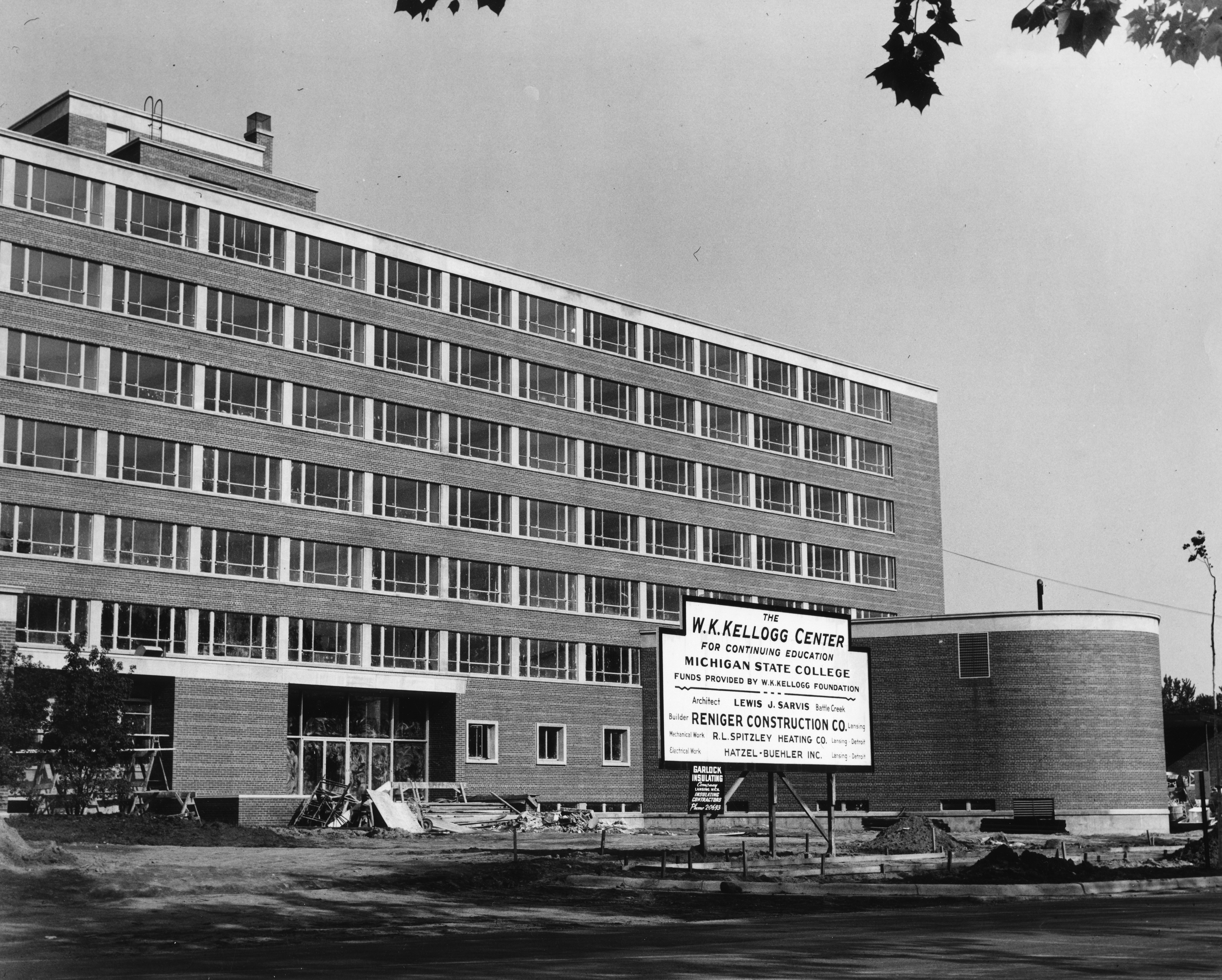 Construction of the Kellogg Center, 1951