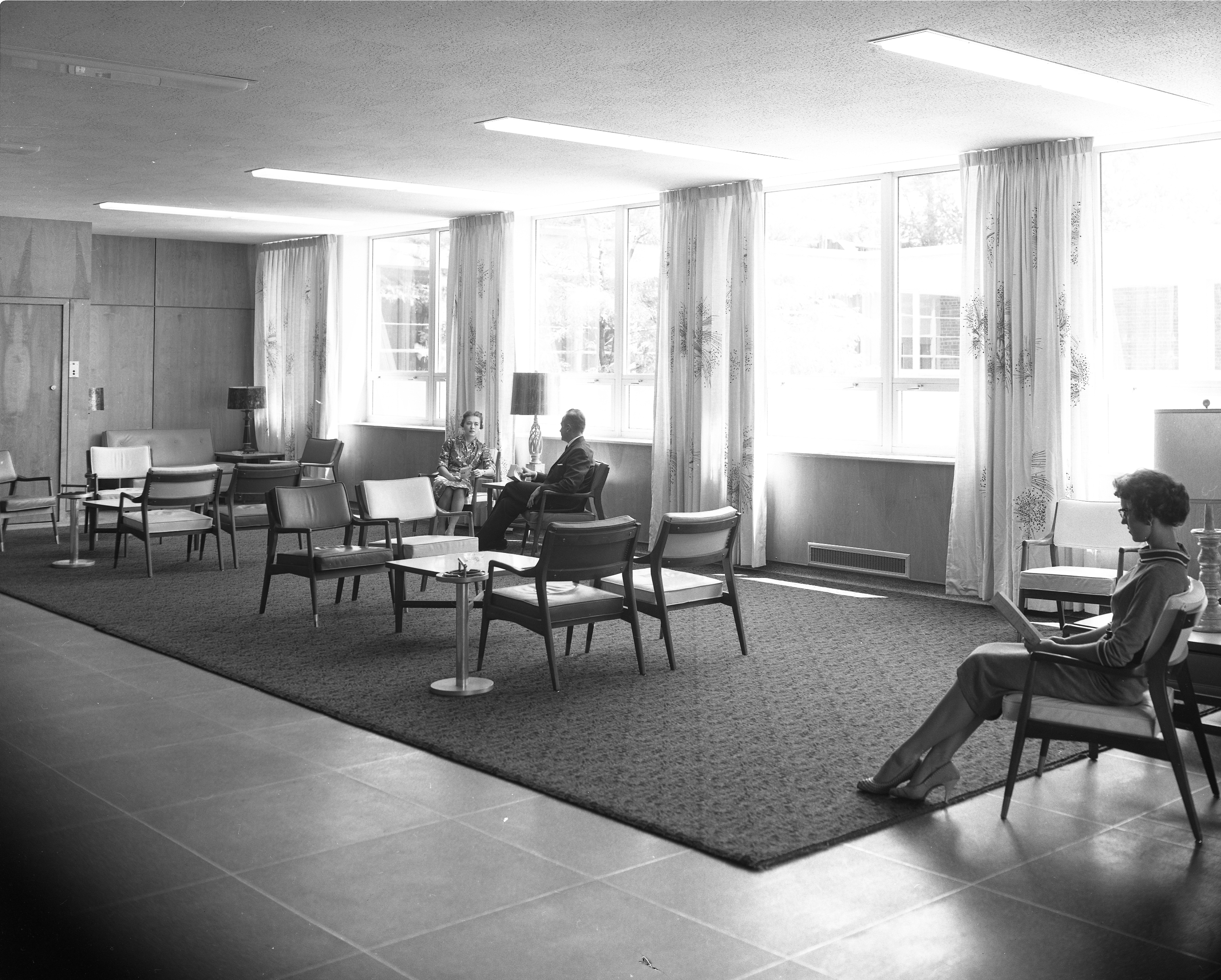 Lounge at the Kellogg Center, 1959.