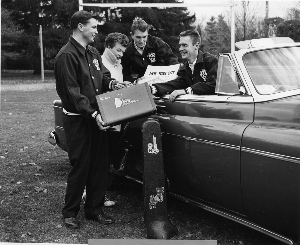 Marching Band Members with Instruments, circa 1950s
