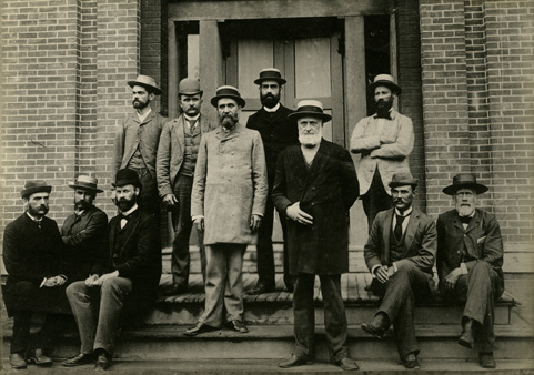 The faculty of the Michigan Agricultural College in 1890.