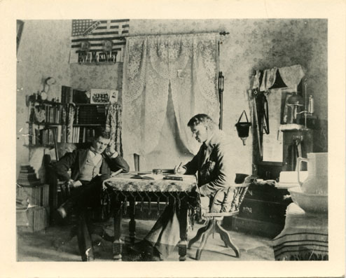Two Male Students in Abbot Hall, circa 1893-1895