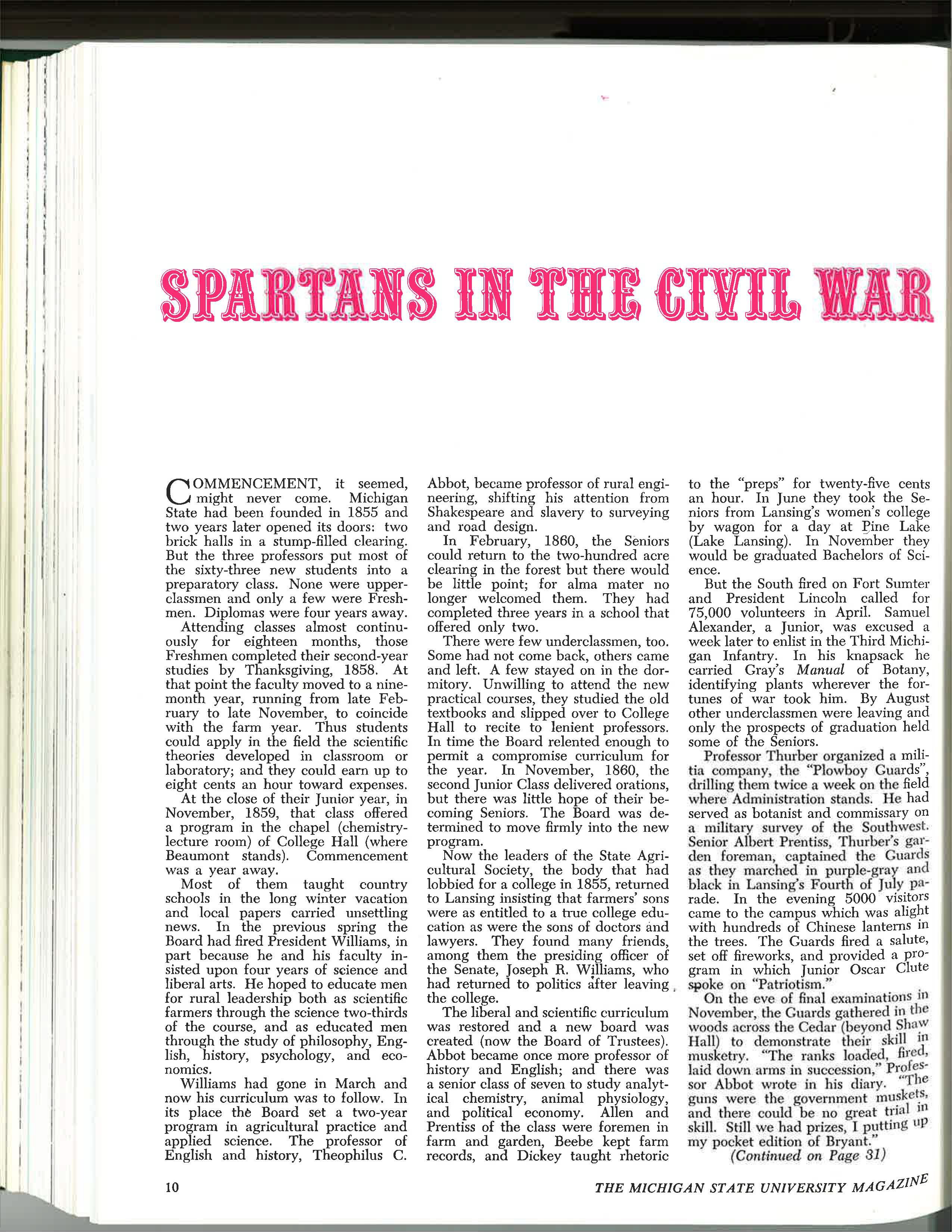 Spartans in the Civil War