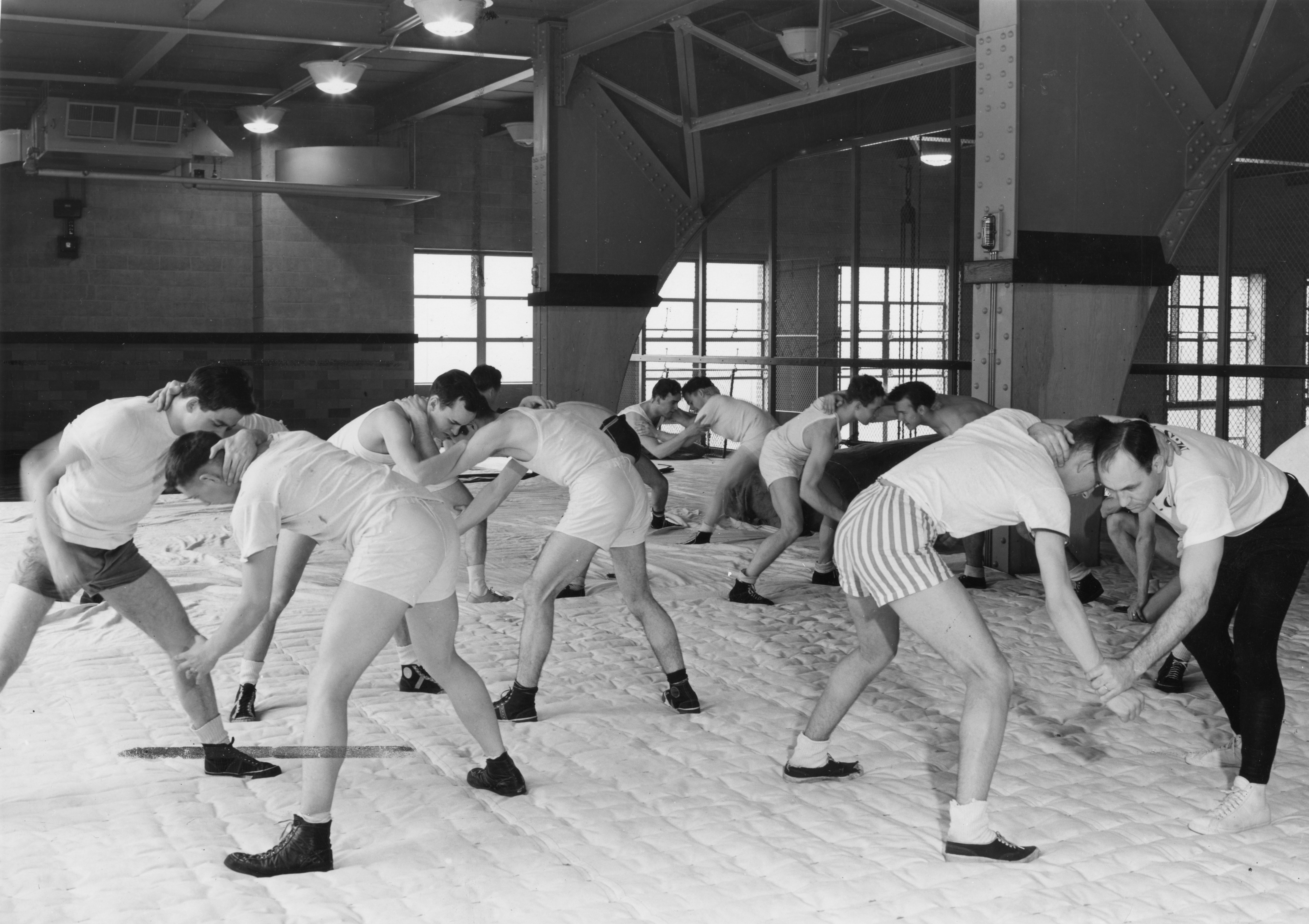 Coach Collins Practices with Wrestling Team