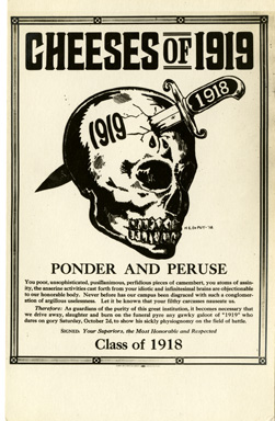 "Cheeses of 1919" rivalry postcard, 1919