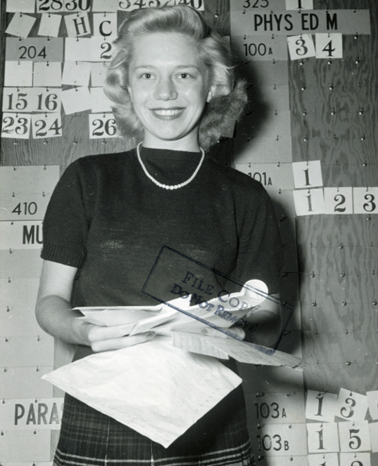 Woman at registration