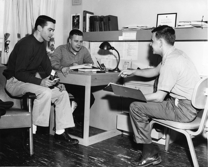 Men studying, 1950s Men studying, 1950s