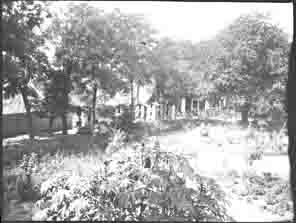 Row of bee hive boxes (Frank M. Benton papers), circa 1880s