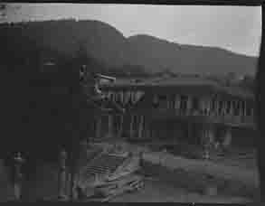Carriages next to unidentified buildings (Frank M. Benton papers), circa 1880s