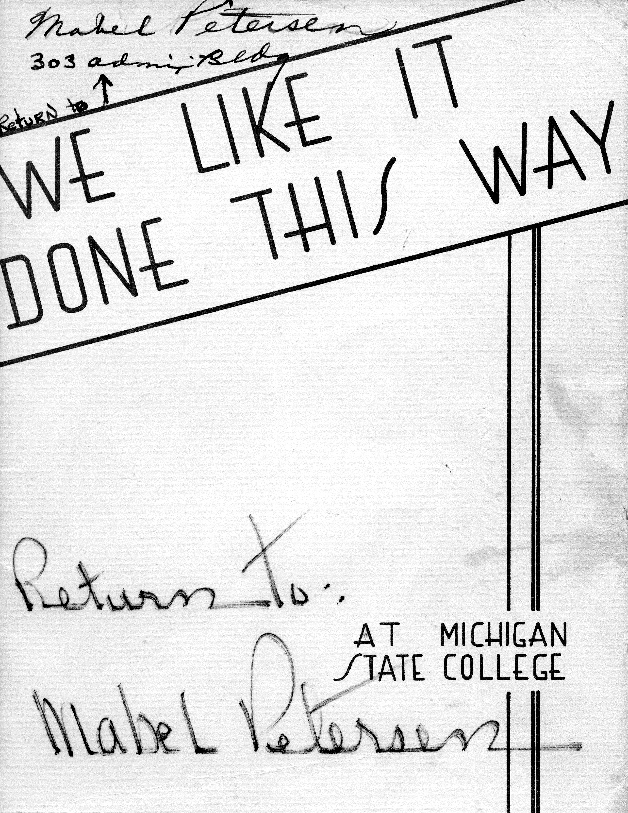 Spartan Women's League Etiquette Book;1956