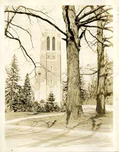 View of Beaumont Tower, circa 1925