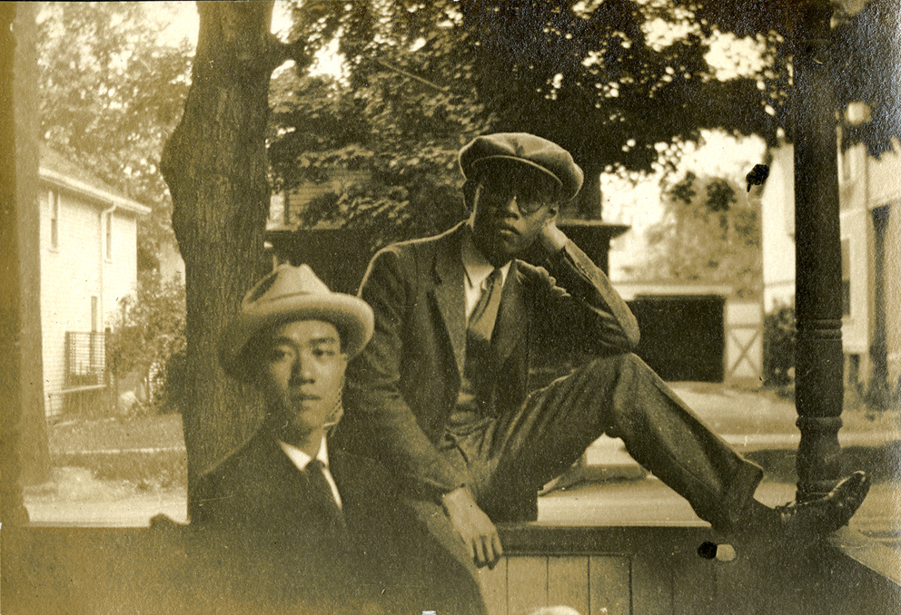 Onn Mann Liang with unidentified friend in Ann Arbor, 1924 