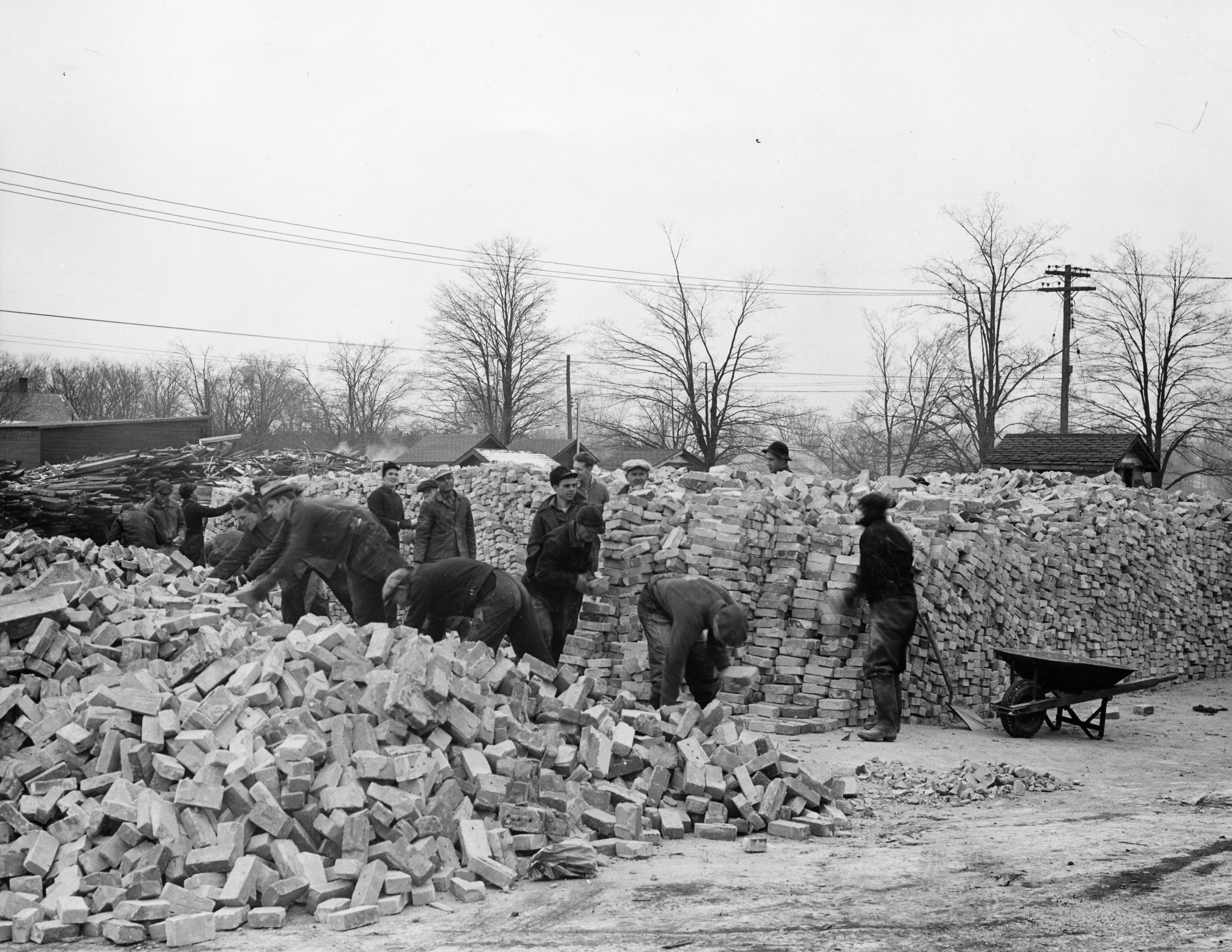Photograph of brick salvage