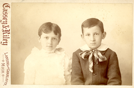 Pearl and William Roscoe Kedzie as children, undated
