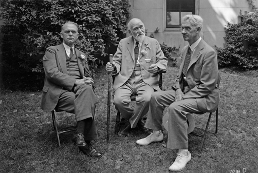 Ray Baker, Daniel Strange, and MSU President Shaw, June 10, 1939