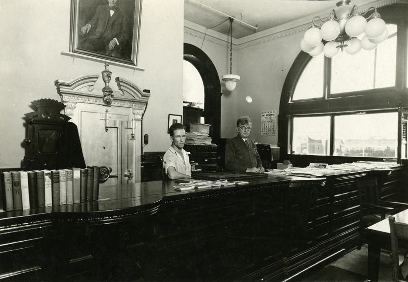 Warren Featherbone Company employees at the office