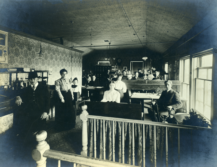 Employees in Warren Featherbone Company office