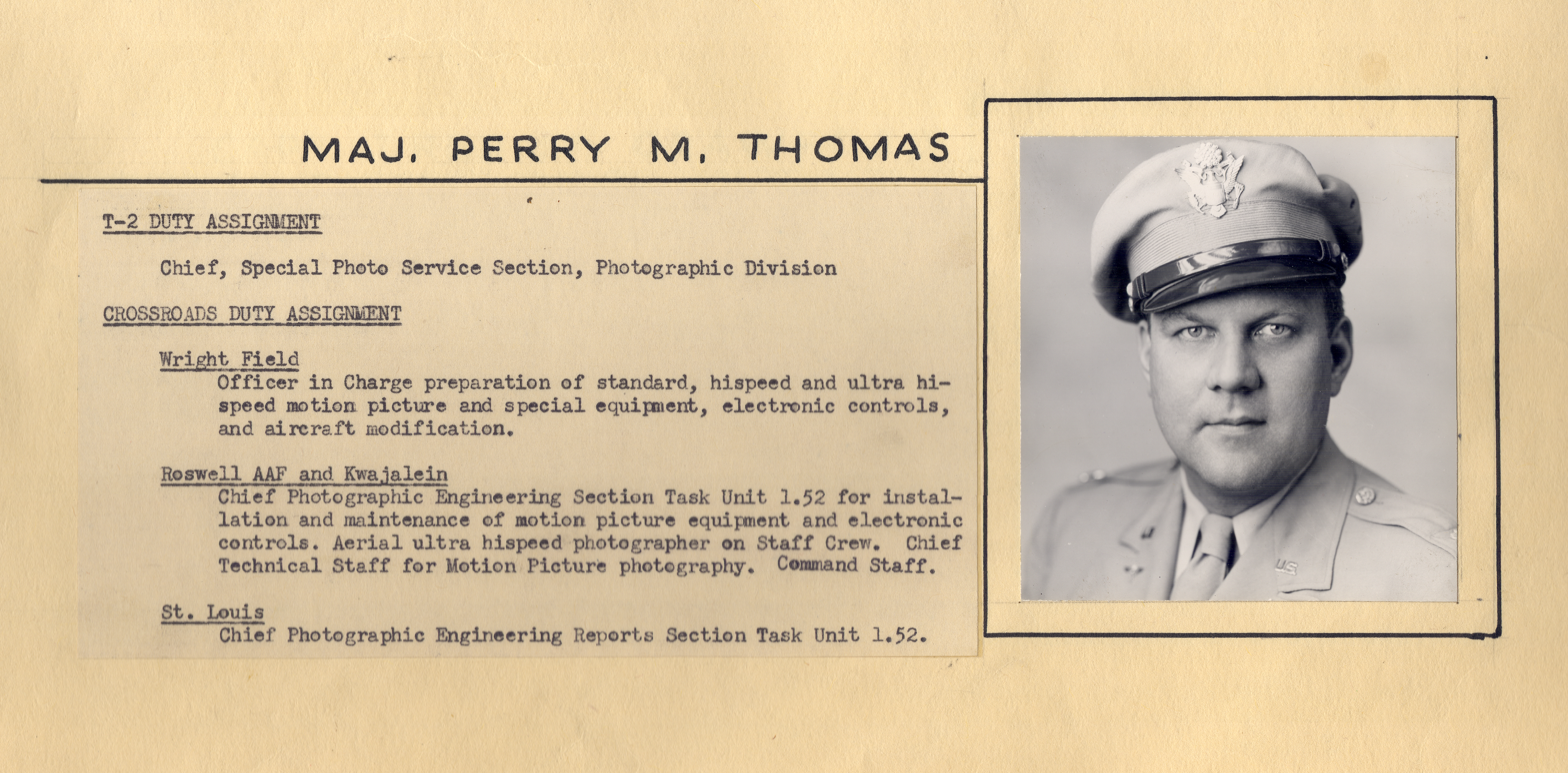 Major Perry M. Thomas, 1945-1946