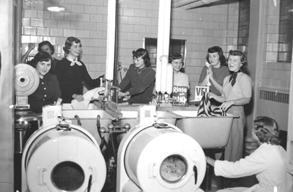 Laundry in the dorms, 1951
