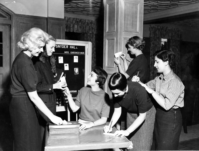 Casting Ballots at Snyder Hall, 1958