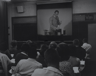 Class watching Chemistry Movie, 1963