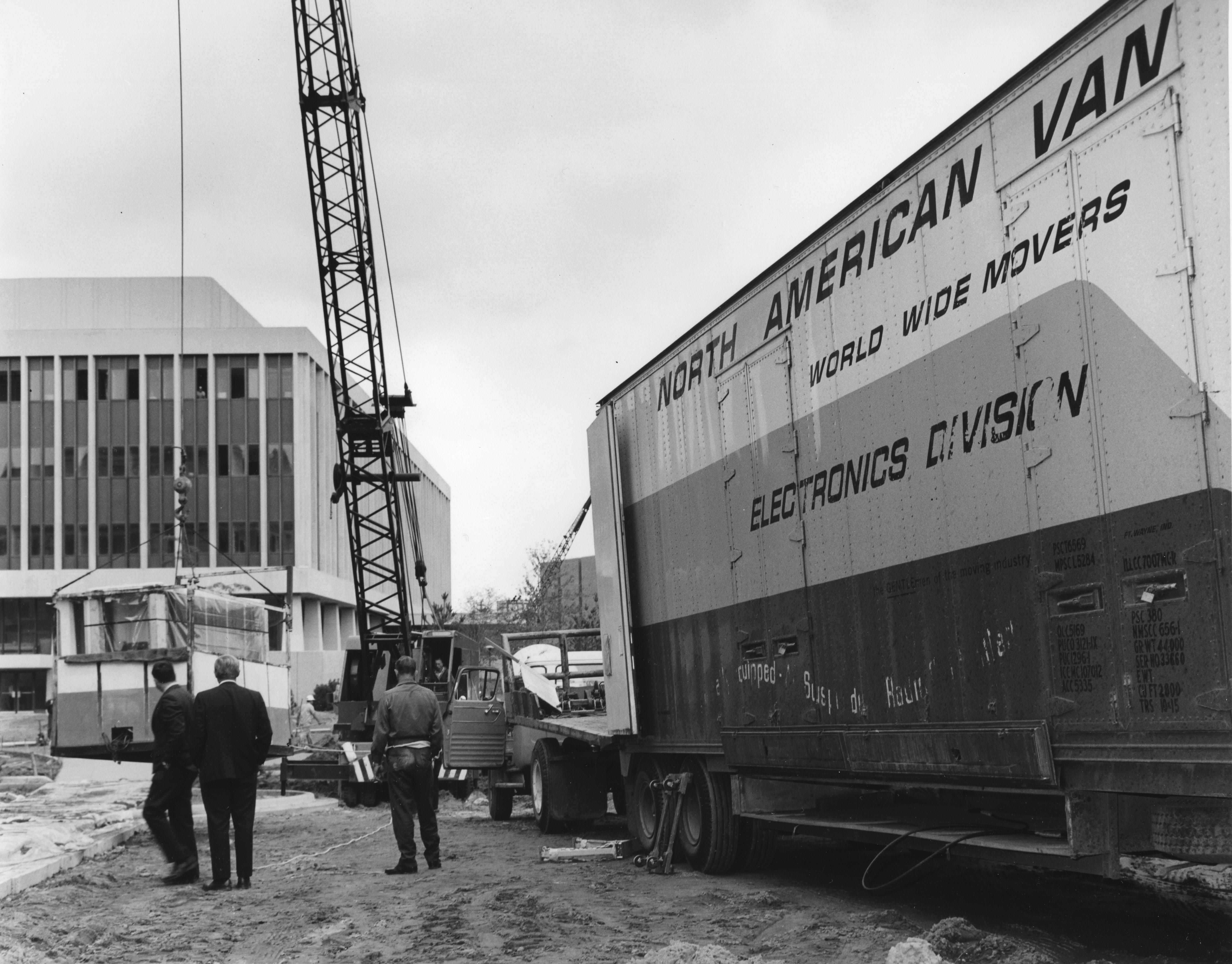 Crane lifting computer equipment, date unknown