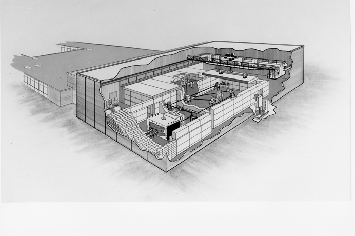 Cutaway Drawing of K50 Cyclotron
