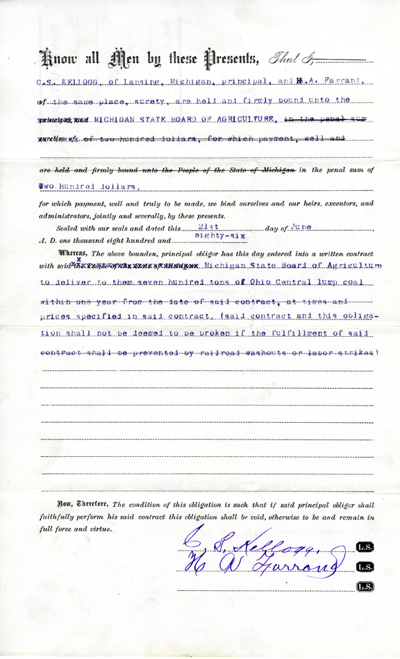 Coal Contract, 6-21-1886