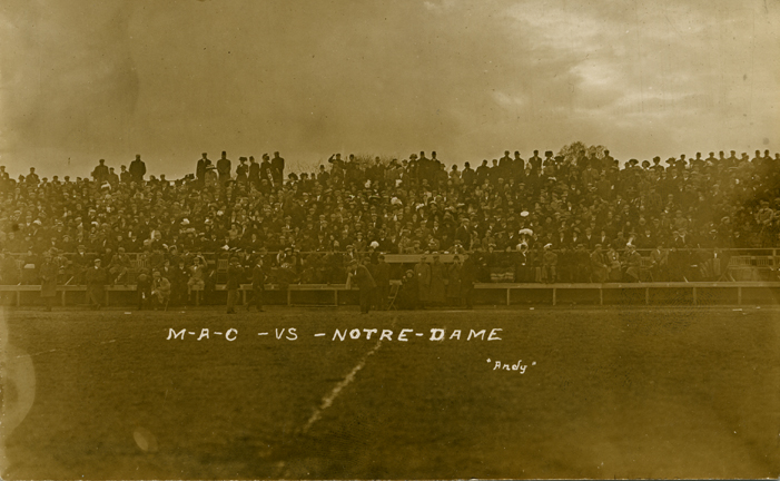 Fans at a M.A.C. vs. Notre Dame football game