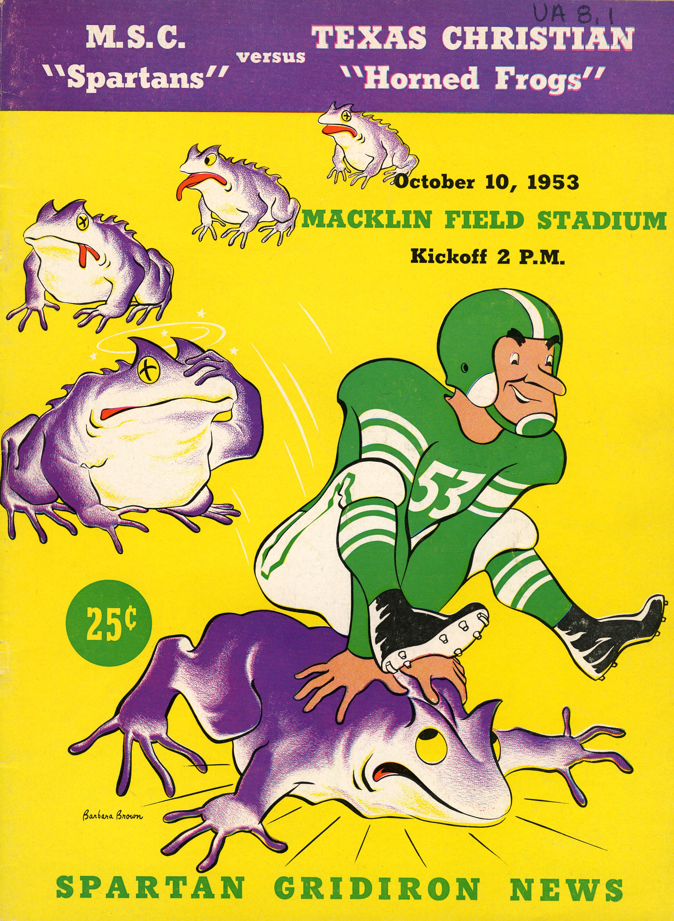 MSC vs. Texas Christian, Spartan Gridiron News, October 10, 1953