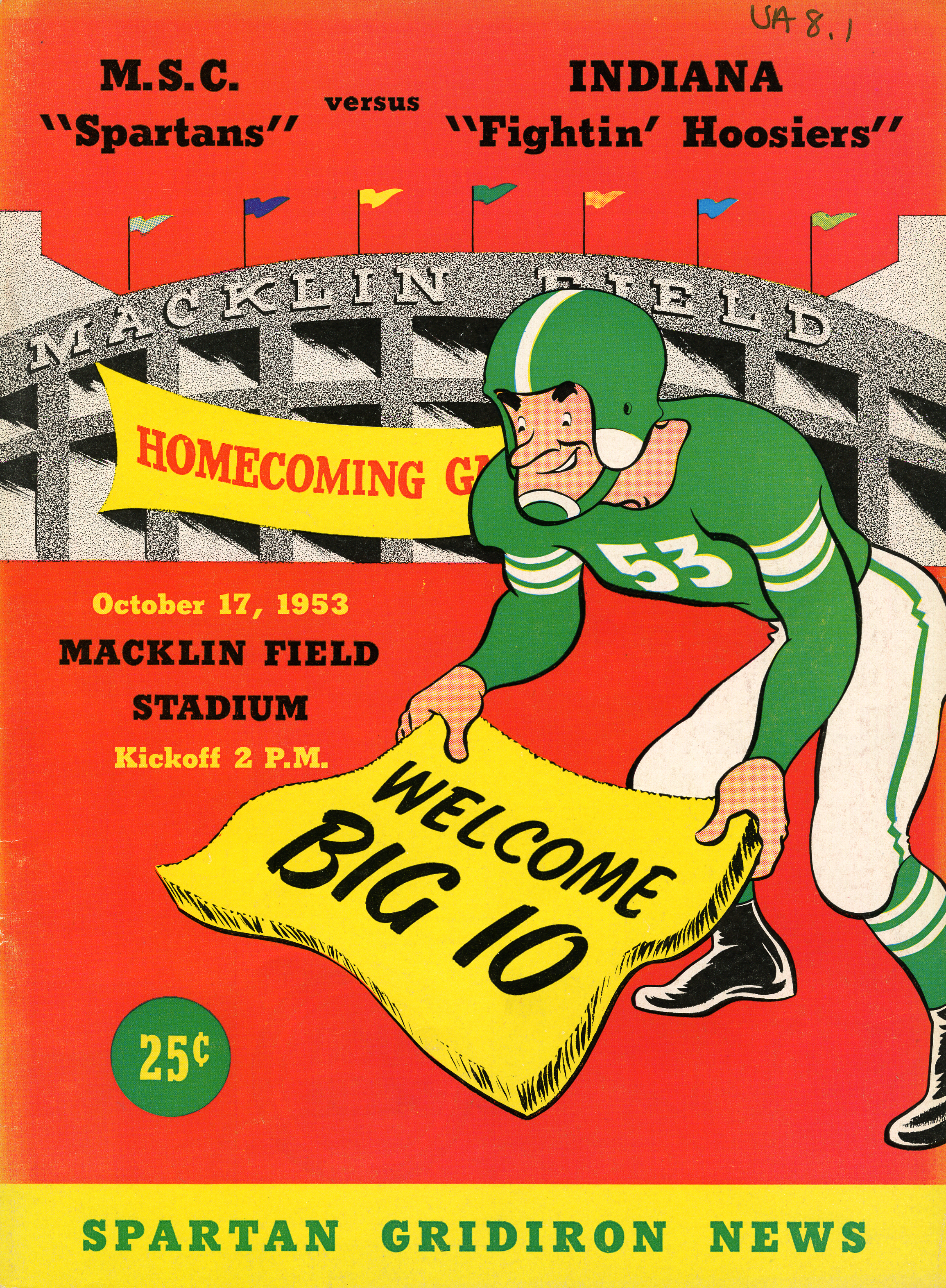 MSC vs. Indiana, Spartan Gridiron News, October 17, 1953
