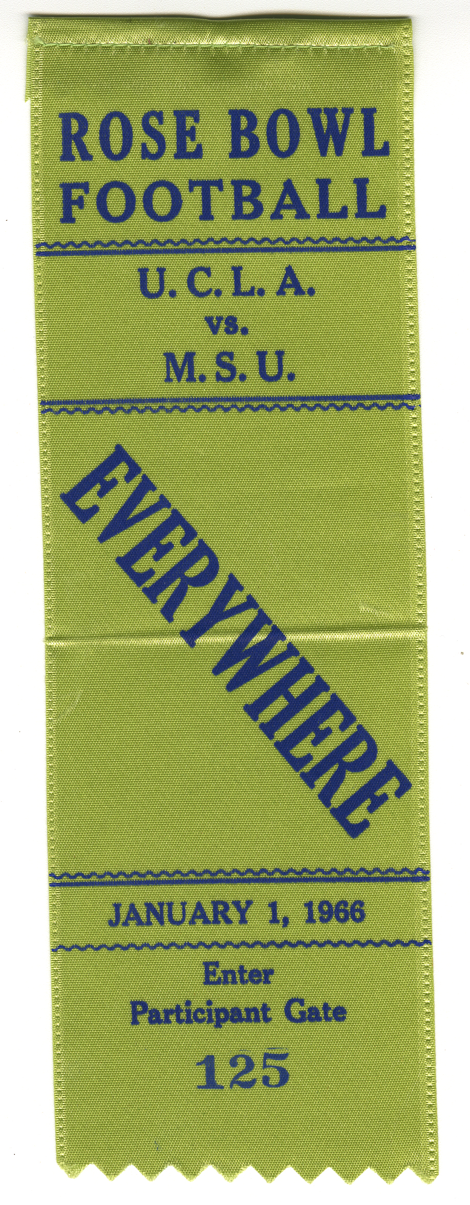 Rose Bowl ribbon, 1966