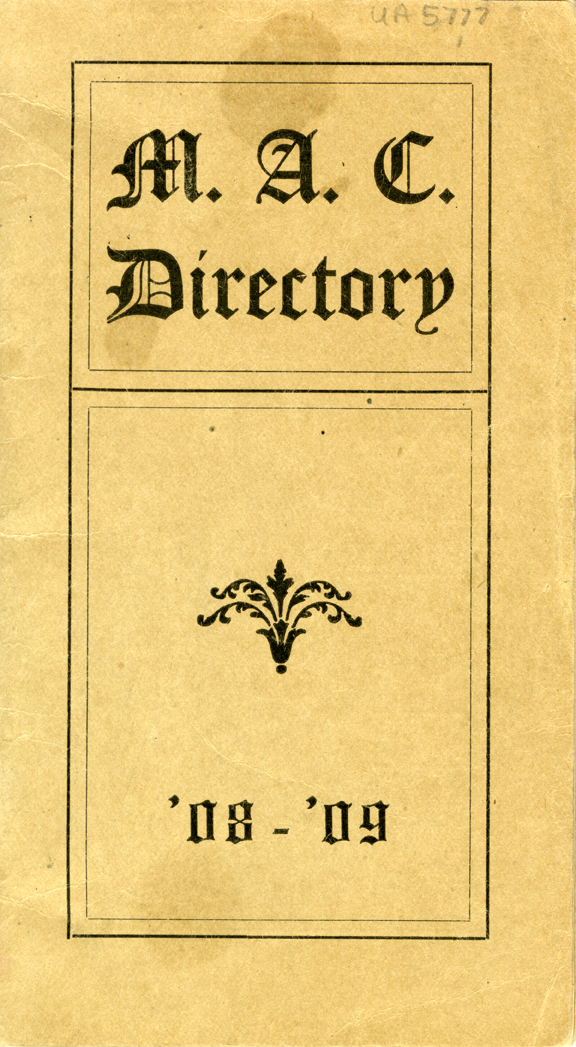1908-1909 Michigan Agricultural College Faculty and Student Directory
