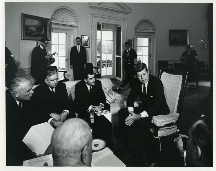 Civil Rights Commission meeting with President Kennedy, 1961
