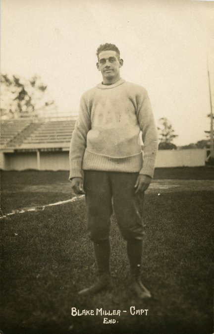 Blake Miller, captain of the M.A.C. football team, 1915