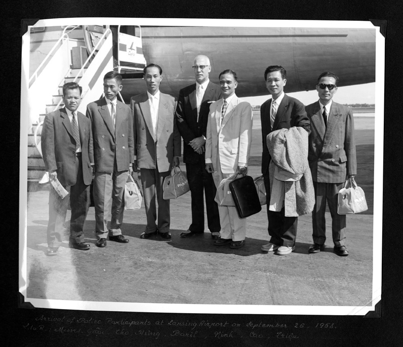 Arrival of Police Participants at Lansing Airport on September 26, 1958