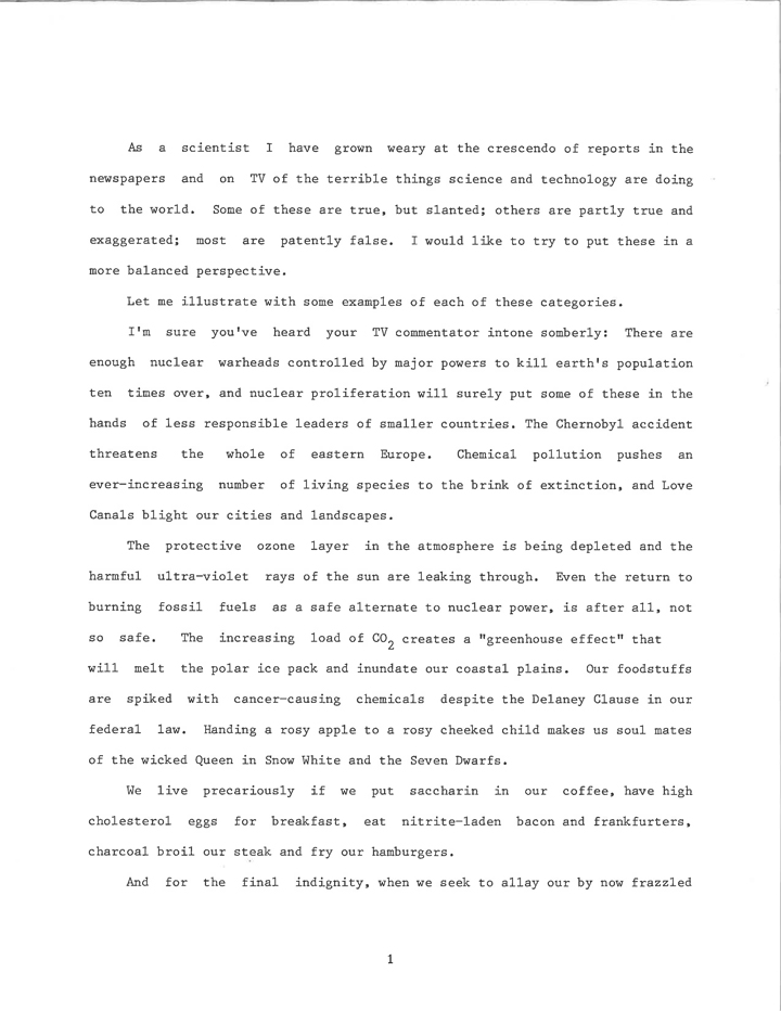 Commencement Address by Barnett Rosenberg