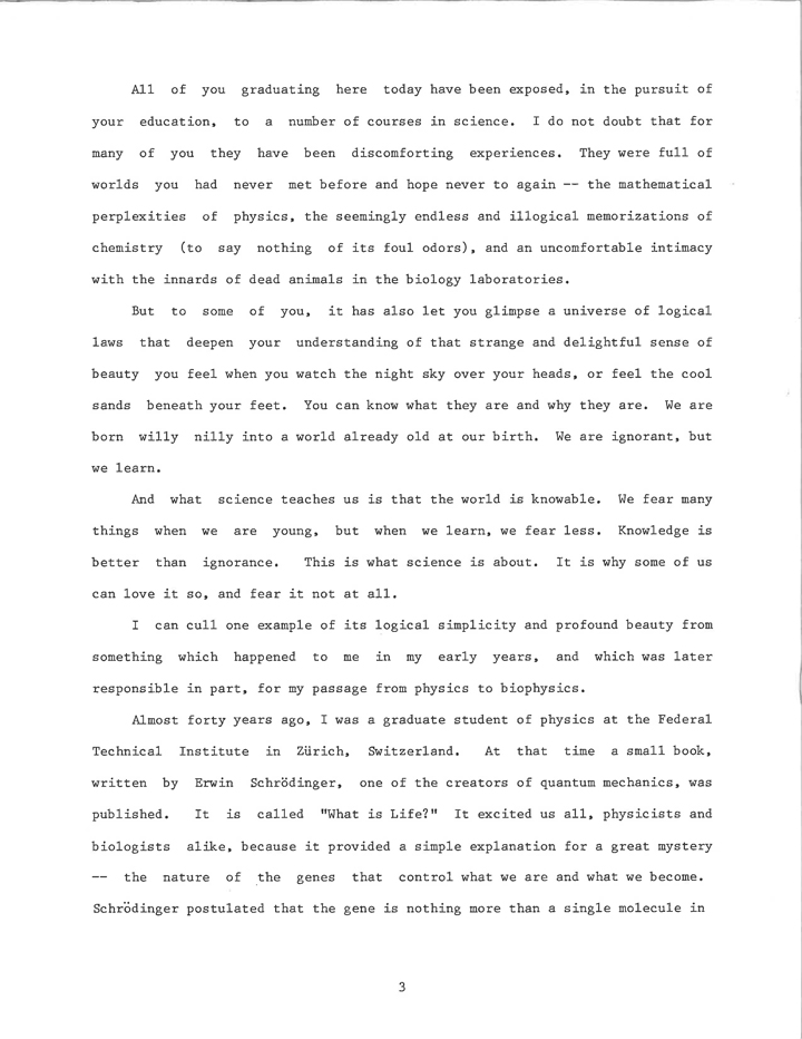 Commencement Address by Barnett Rosenberg