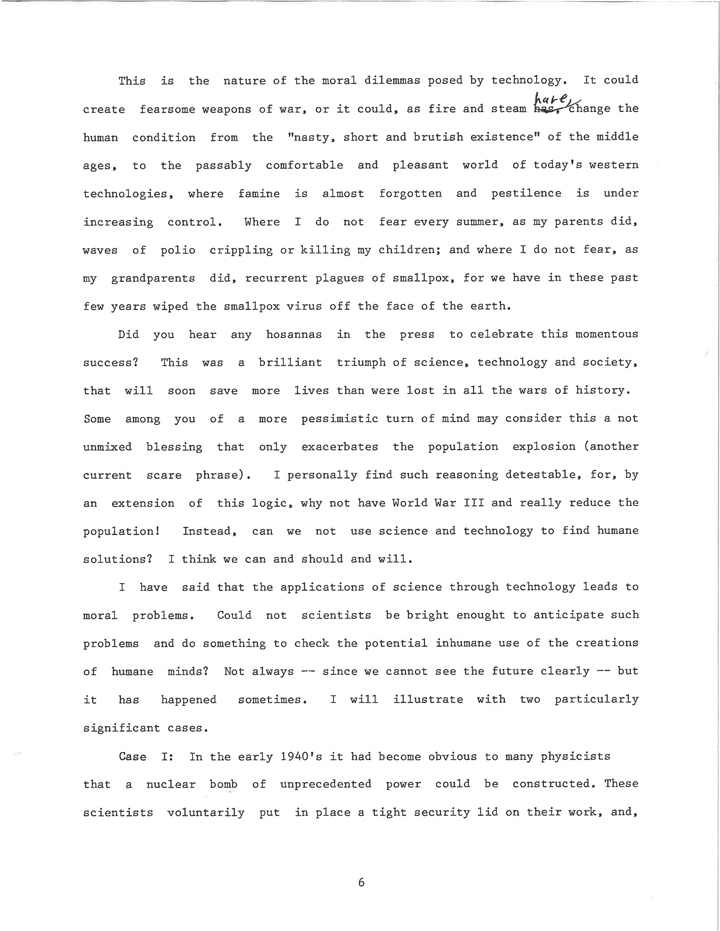 Commencement Address by Barnett Rosenberg