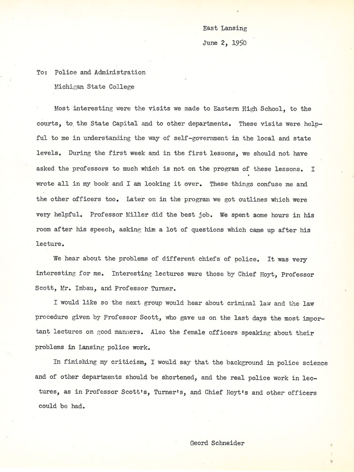 Excerpts of Random Comments Made, 1950